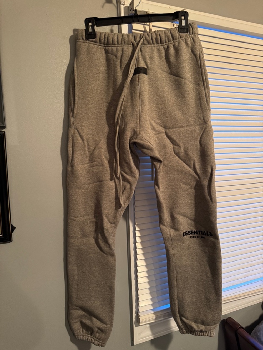 ESSENTIALS FEAR OF GOD Heather Gray Jogger Sweatpants with Black Logo